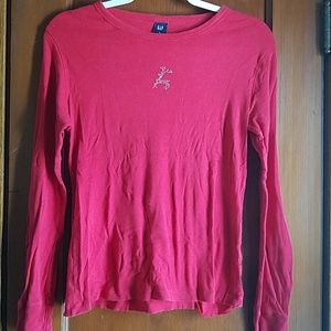 Gap holiday l/s tee womens